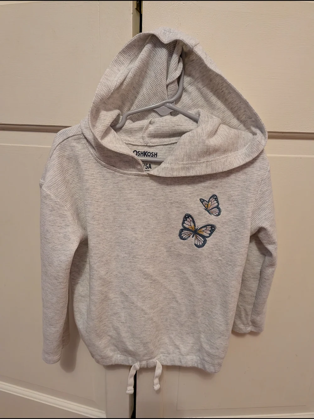 OshKosh B'gosh Heather Gray Girls' Hoodie with Butterfly Appliqué
